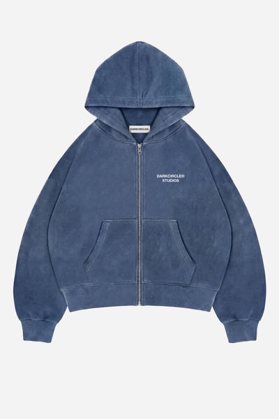 Studio Zip Hoodie V2 - Washed Petrol Blue – DARKCIRCLE®