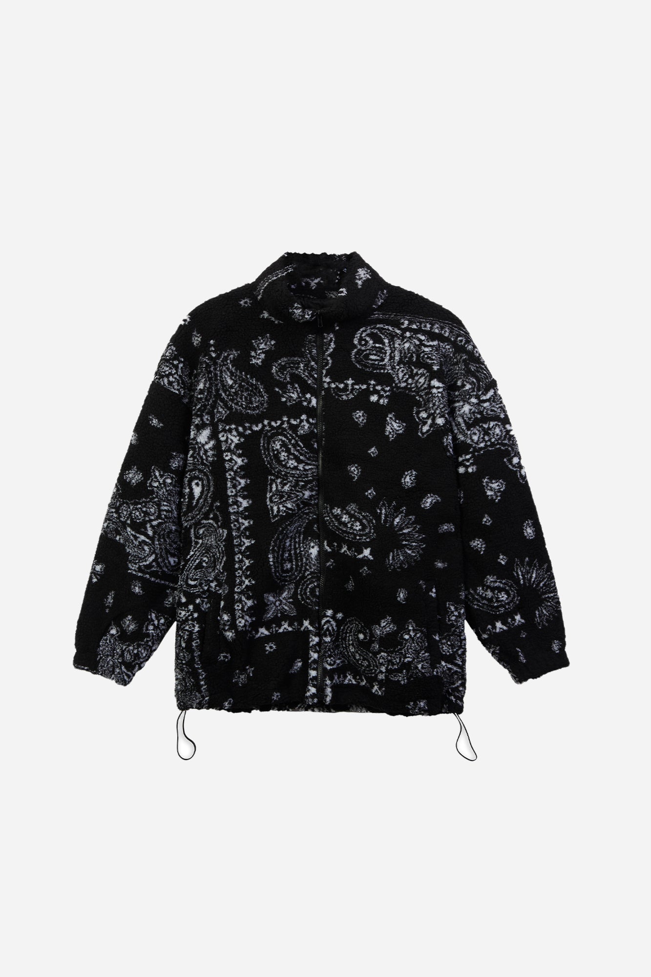 Paisley Sherpa Fleece - Black