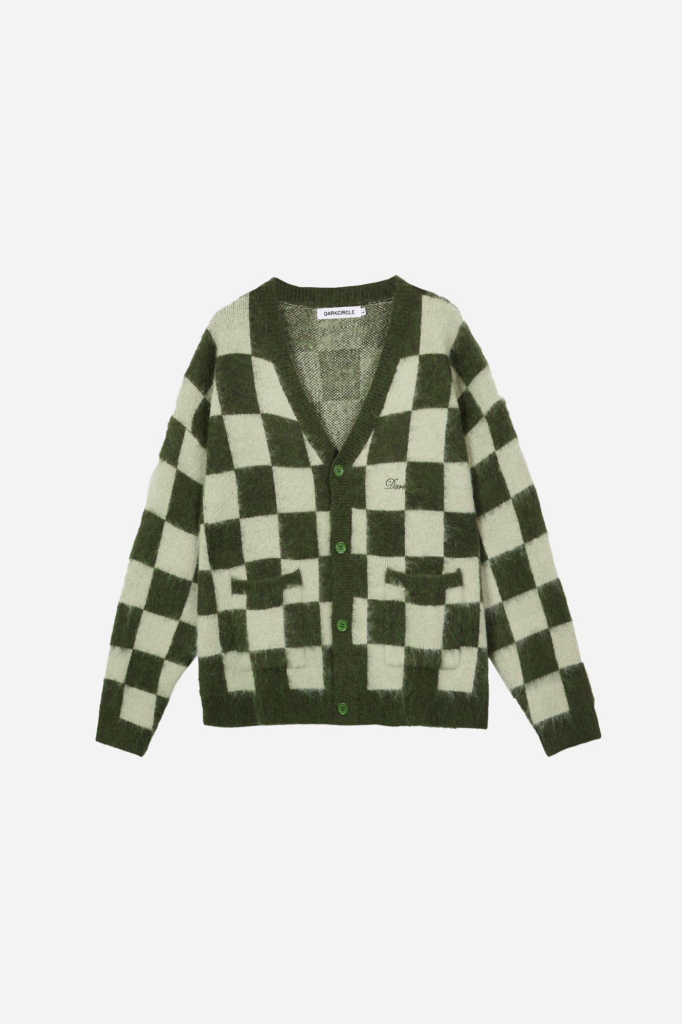 Checkers Mohair Cardigan - Green