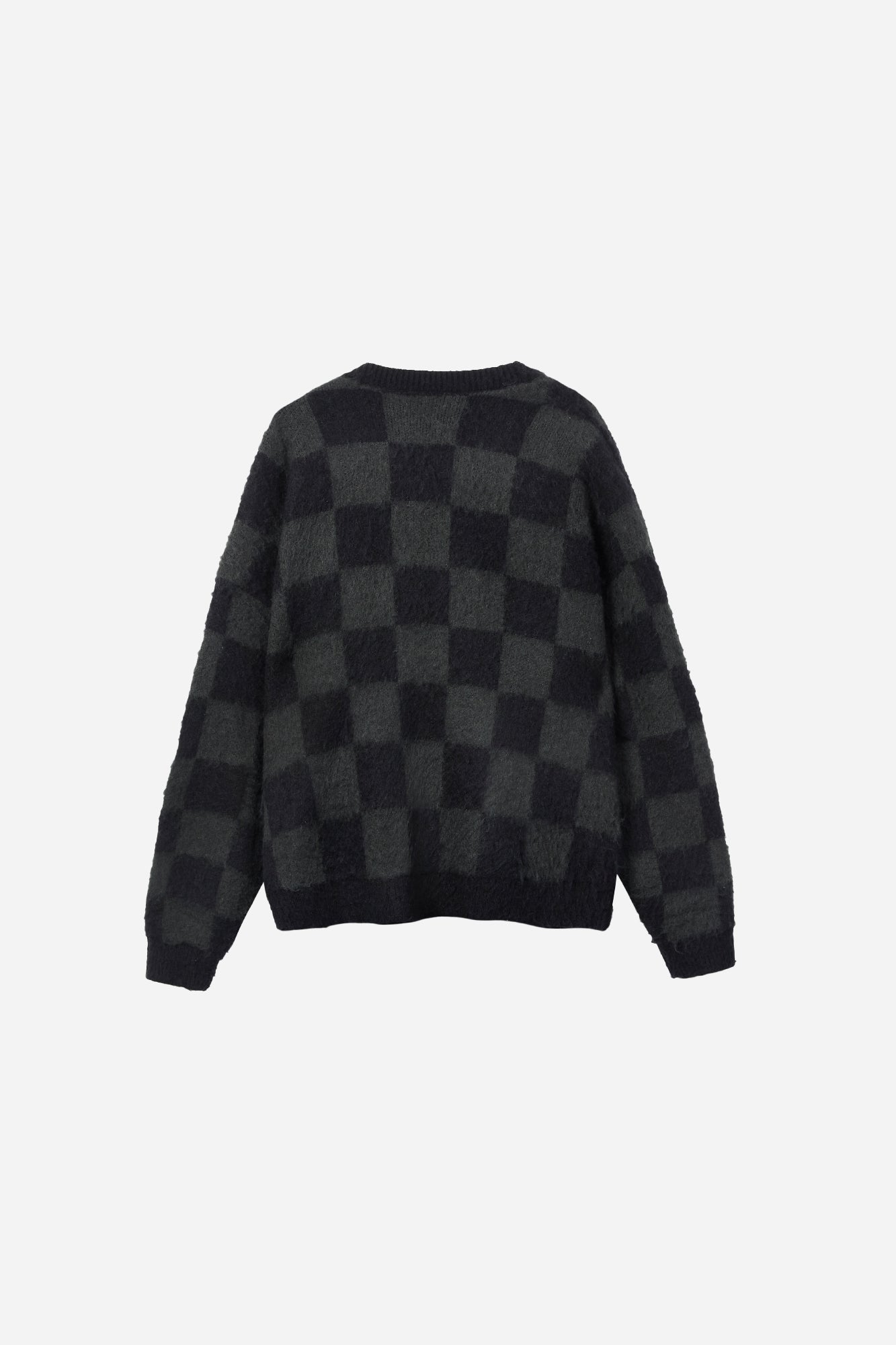 Checkers Mohair Cardigan - Black