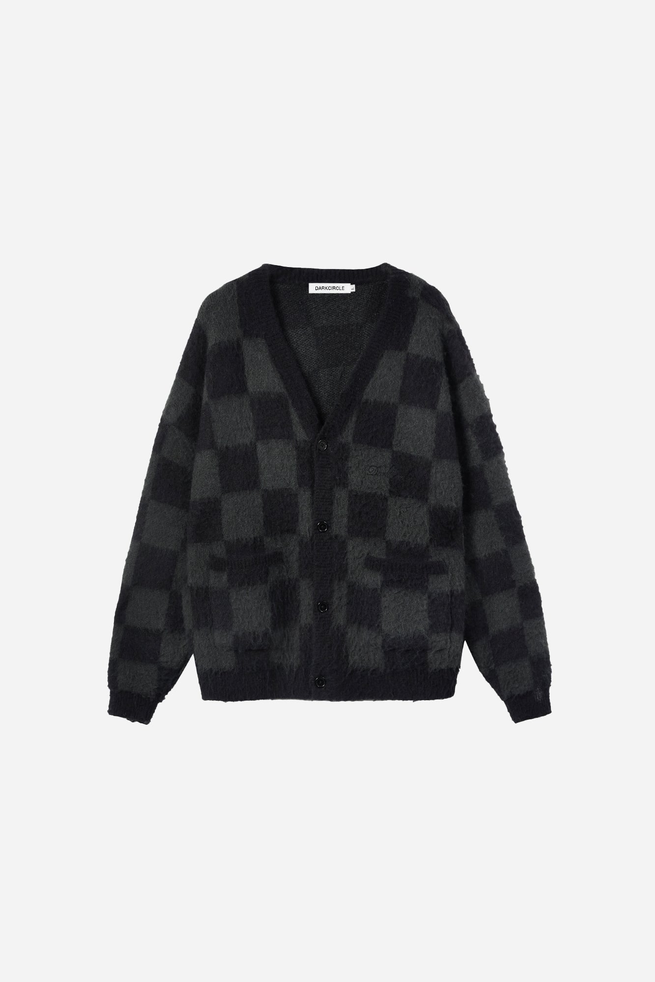 Checkers Mohair Cardigan - Black