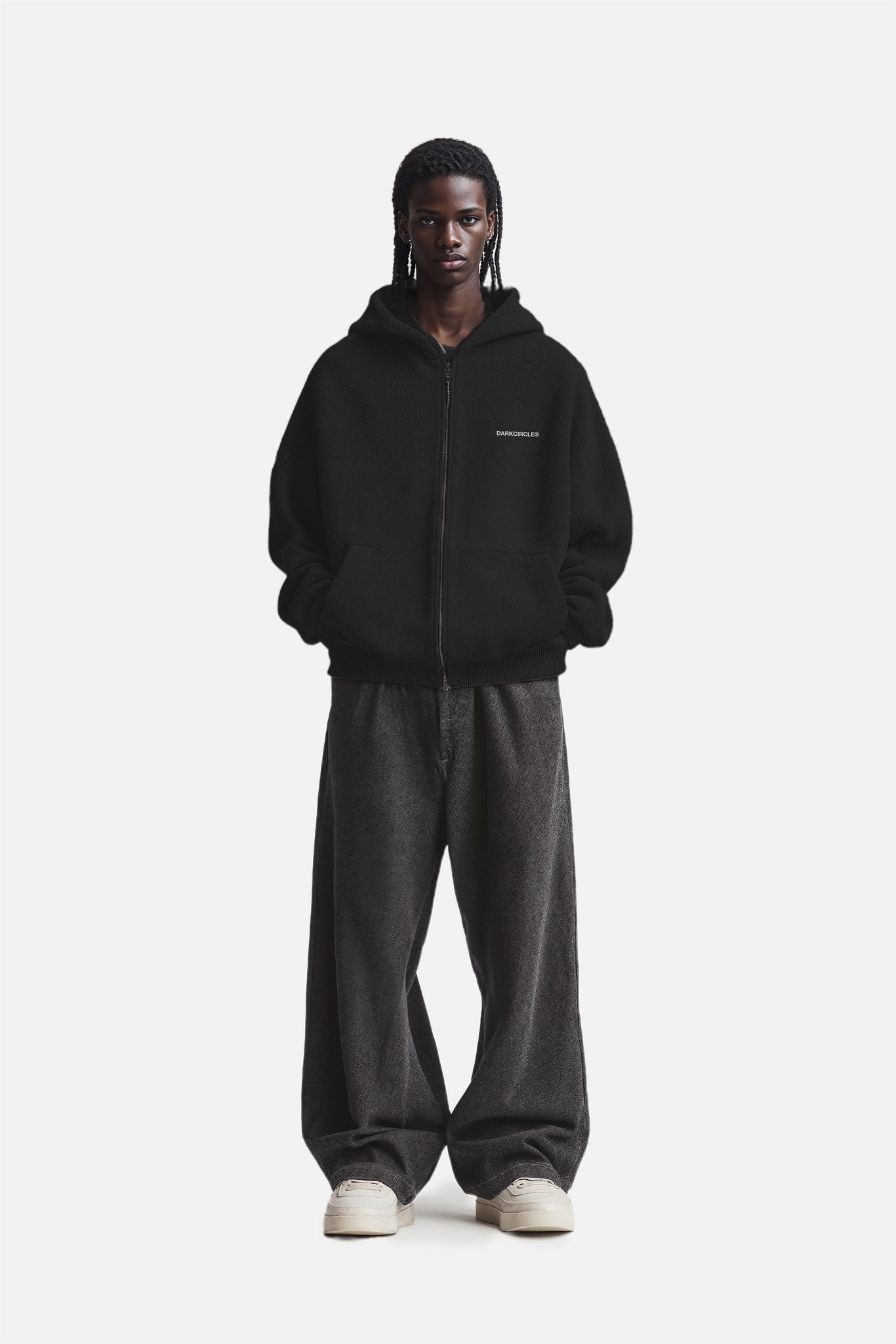 Drenches Clothes Registered Everyday Zip Up Hoodie - Black – DARKCIRCLE®